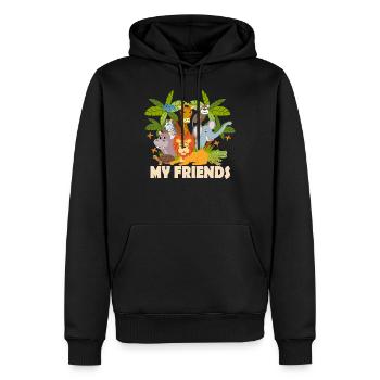 amici - Felpa con cappuccio ecologica premium da uomo - nero - Fronte - Nico (187cm)