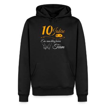 10 Hochzeitstag Geschenk zur Rosenhochzeit Paar - Männer Premium Bio Hoodie - Schwarz - Vorne - Nico (187cm)