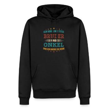 Zwei Titel Bruder Und Onkel - Männer Premium Bio Hoodie - Schwarz - Vorne - Nico (187cm)