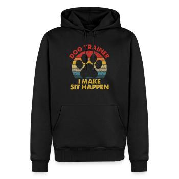 Dog Trainer I Make Sit Happen - Men’s Premium Organic Hoodie - black - Front - Nico (187cm)