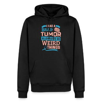 Brain Tumor Surgery Survivor Awareness - Men’s Premium Organic Hoodie - black - Front - Nico (187cm)