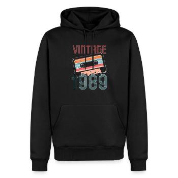 32 Jahre alt 1989 Geburtstag Geschenkidee - Männer Premium Bio Hoodie - Schwarz - Vorne - Nico (187cm)
