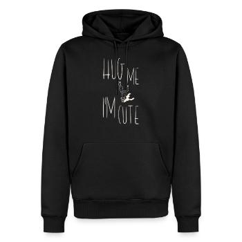 Hug Me Im Cute Cactus - Sweat à capuche Premium bio Homme - noir - Devant - Nico (187cm)