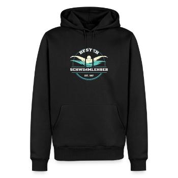 Bester Schwimmlehrer Schwimmen Schwimmtrainer - Männer Premium Bio Hoodie - Schwarz - Vorne - Nico (187cm)