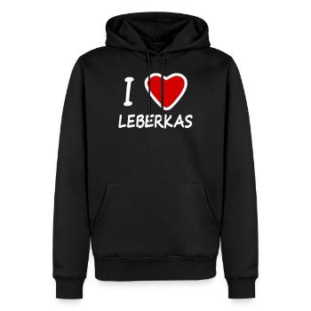I Herz Love Leberkas Leberkäs Leberkäse - Männer Premium Bio Hoodie - Schwarz - Vorne - Nico (187cm)