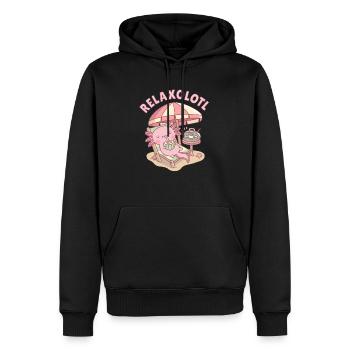 Axolotl Relaxolotl Erholsamer Strandurlaub - Männer Premium Bio Hoodie - Schwarz - Vorne - Nico (187cm)