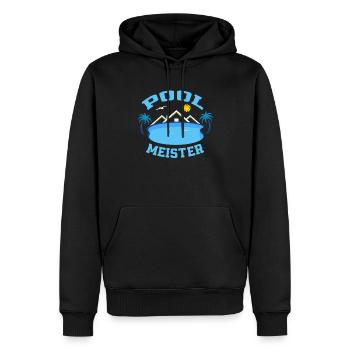 Swimmingpool Bademeister Poolmeister Pool Meister - Männer Premium Bio Hoodie - Schwarz - Vorne - Nico (187cm)