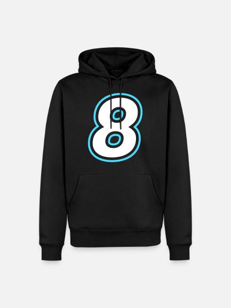 8 Zahl symbol - Männer Premium Bio Hoodie - Schwarz