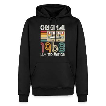 Born 1968 Original Retro Vintage Birthday - Men’s Premium Organic Hoodie - black - Front - Nico (187cm)