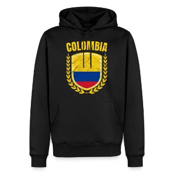 Colombie - Sweat à capuche Premium bio Homme - noir - Devant - Nico (187cm)