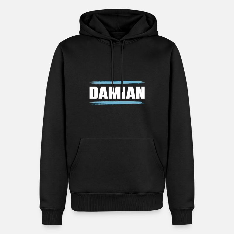 Damian - Sweat à capuche Premium bio Homme - noir