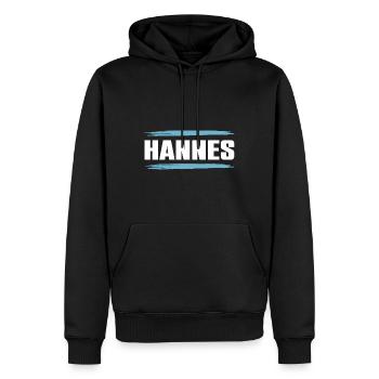 Hannes - Männer Premium Bio Hoodie - Schwarz - Vorne - Nico (187cm)