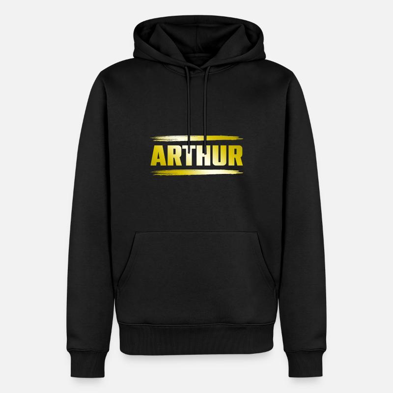 Arthur - Sweat à capuche Premium bio Homme - noir