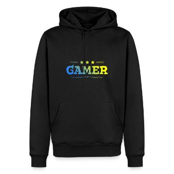 Gamer Beruf - Männer Premium Bio Hoodie - Schwarz - Vorne - Nico (187cm)