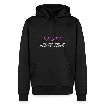 Équipe d’élite Heart Love - Sweat à capuche Premium bio Homme - noir - Devant - Nico (187cm)