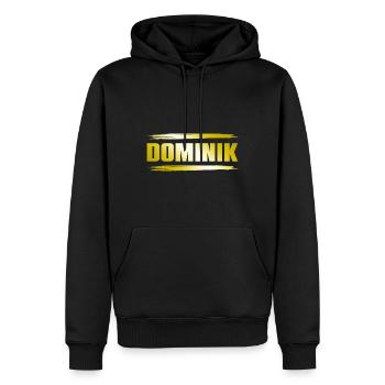 Dominik - Männer Premium Bio Hoodie - Schwarz - Vorne - Nico (187cm)