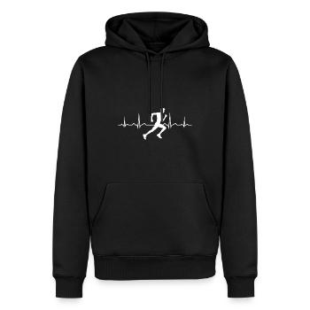 Fitness Cross Country Running Rennen Laufen - Männer Premium Bio Hoodie - Schwarz - Vorne - Nico (187cm)