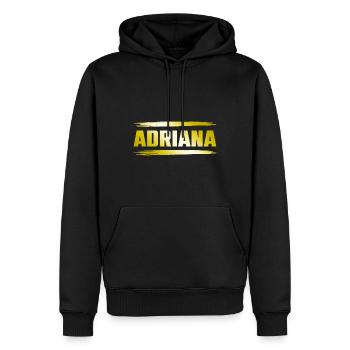 Adriana - Sweat à capuche Premium bio Homme - noir - Devant - Nico (187cm)