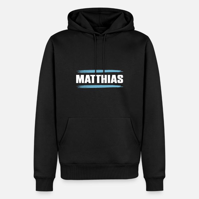 Matthias - Männer Premium Bio Hoodie - Schwarz