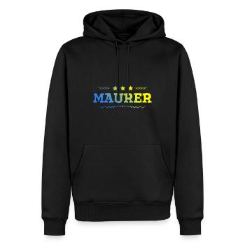 Maurer Beruf - Männer Premium Bio Hoodie - Schwarz - Vorne - Nico (187cm)