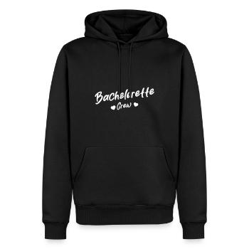 Bachelorette Crew Herz - Männer Premium Bio Hoodie - Schwarz - Vorne - Nico (187cm)