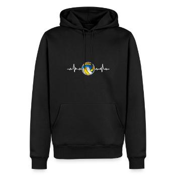 Volleyball Heartbeat Volleyball-Team Trainer - Männer Premium Bio Hoodie - Schwarz - Vorne - Nico (187cm)