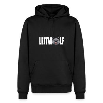 Leitwolf Alpha Wolf Kapitän Teamführer Trainer - Männer Premium Bio Hoodie - Schwarz - Vorne - Nico (187cm)