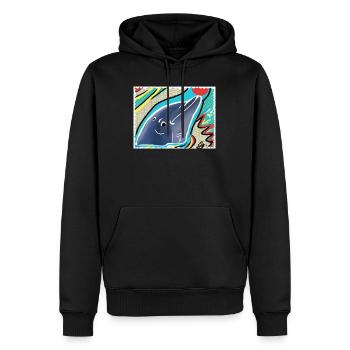 Eg Delfin I Tier I Foto I Zeichnung - Männer Premium Bio Hoodie - Schwarz - Vorne - Nico (187cm)