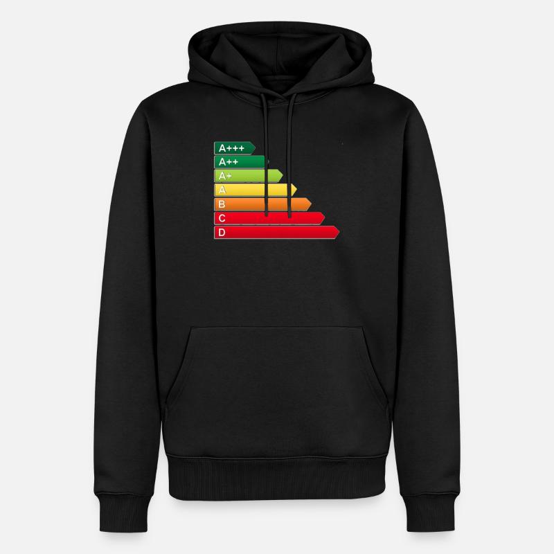 Label énergétique SF - Sweat à capuche Premium bio Homme - noir