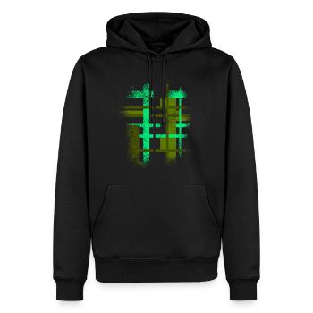 Design de fond abstrait Cyber VINTAGE - Sweat à capuche Premium bio Homme - noir - Devant - Nico (187cm)