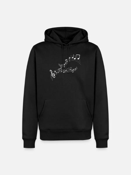 Flowing note melody - Men’s Premium Organic Hoodie - black