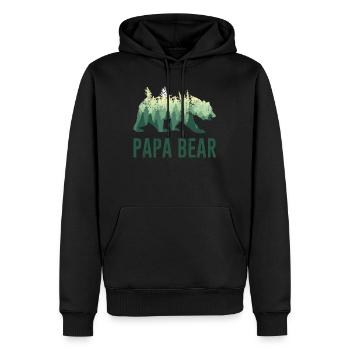Papa Bear Papa Père - Sweat à capuche Premium bio Homme - noir - Devant - Nico (187cm)