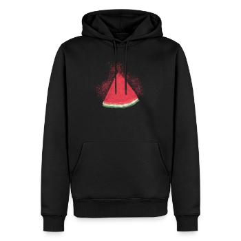 Wassermelone, Watermelon, Melone, Aquarell - Männer Premium Bio Hoodie - Schwarz - Vorne - Nico (187cm)