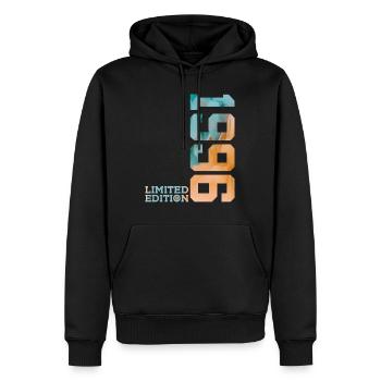30E ÉDITION LIMITÉE ANNIVERSAIRE 1996 - Sweat à capuche Premium bio Homme - noir - Devant - Nico (187cm)