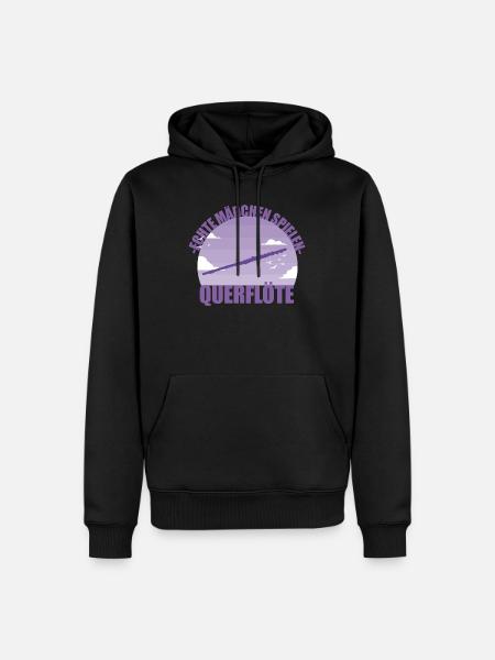 Querflöte Musikerin Instrument Mädchen Geschenk - Männer Premium Bio Hoodie - Schwarz