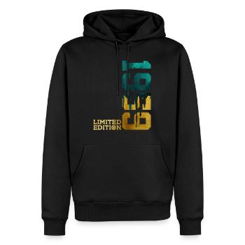 67E ANNIVERSAIRE ÉDITION LIMITÉE 1959 - Sweat à capuche Premium bio Homme - noir - Devant - Nico (187cm)