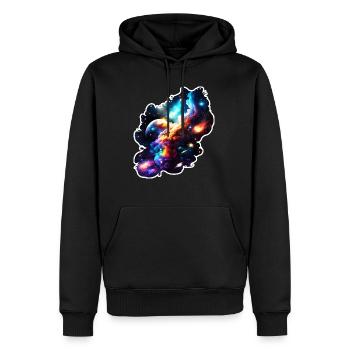 Galaxie, Univers, Cosmos, Espace, Étoiles, Espace - Sweat à capuche Premium bio Homme - noir - Devant - Nico (187cm)