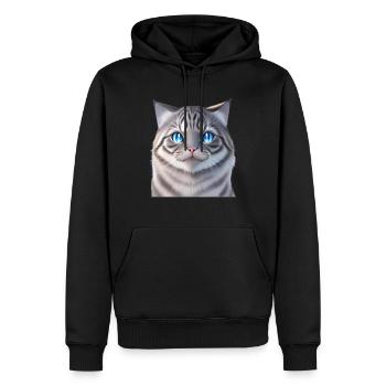 The White Cat - Men’s Premium Organic Hoodie - black - Front - Nico (187cm)