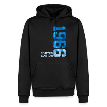 60E ANNIVERSAIRE ÉDITION LIMITÉE 1966 - Sweat à capuche Premium bio Homme - noir - Devant - Nico (187cm)