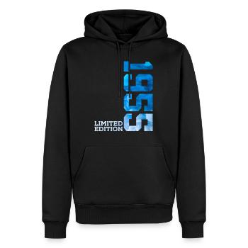 71ST BIRTHDAY LIMITED EDITION 1955 - Men’s Premium Organic Hoodie - black - Front - Nico (187cm)