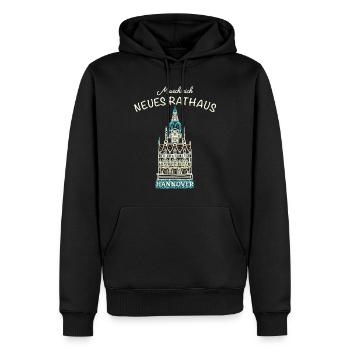Hannover, kultiges Neues Rathaus, Niedersachsen - Männer Premium Bio Hoodie - Schwarz - Vorne - Nico (187cm)