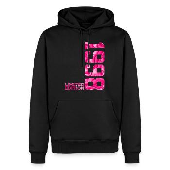 28. GEBURTSTAG PINK LIMITED EDITION 1998 - Männer Premium Bio Hoodie - Schwarz - Vorne - Nico (187cm)