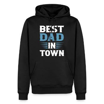 Best Dad in Town - Männer Premium Bio Hoodie - Schwarz - Vorne - Nico (187cm)
