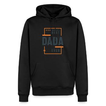 Der beste Dada der Welt aller Zeiten - Wir feiern Papa Opa - Männer Premium Bio Hoodie - Schwarz - Vorne - Nico (187cm)