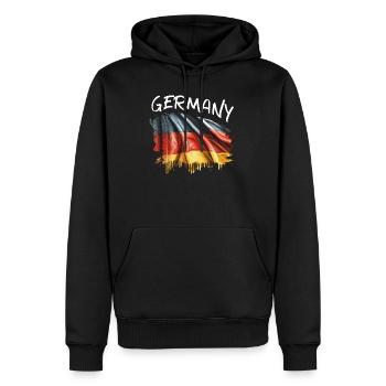 Deutschland Flagge Heimatliebe National - Männer Premium Bio Hoodie - Schwarz - Vorne - Nico (187cm)