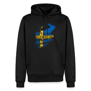 SVERIGE ELCH SCHWEDEN FLAGGE - Männer Premium Bio Hoodie - Schwarz - Vorne - Nico (187cm)