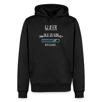Glaser Ausbildung Beruf Geschenk - Männer Premium Bio Hoodie - Schwarz - Vorne - Nico (187cm)