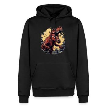 Dinosaurier Dino Fossil Carnivor Herbivor T-Rex - Männer Premium Bio Hoodie - Schwarz - Vorne - Nico (187cm)