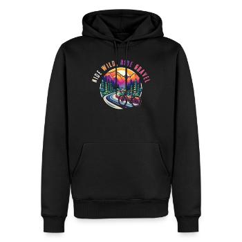 Aventure en vélo de gravier Wild Ride - Sweat à capuche Premium bio Homme - noir - Devant - Nico (187cm)