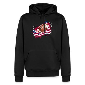 Football Graffiti Motiv mit amerikanischer Flagge - Männer Premium Bio Hoodie - Schwarz - Vorne - Nico (187cm)